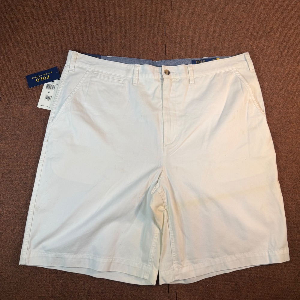 Polo Ralph Lauren Relaxed Fit Chino Shorts Mens 40 White 10in NWT 71070103001